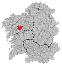 Localização do município de Santiago de Compostela na Galiza