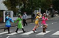 The scene which was covered by the group in Paris above: the Japanese Manga group "Milky Holmes" in London 2010, reenacting the famous cover scene from the Beatles album "Abbey Road"