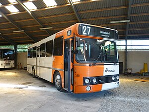 Daværende DAB bus hos VT skiltet den daværende rute 27 der kørte fra Kalundborg til Næstved over Sorø