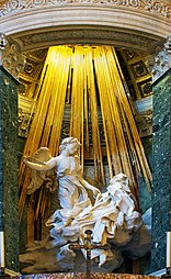 Ecstasy of Saint Teresa; by Gian Lorenzo Bernini; 1647–1652; marble; height: 3.5 m; Santa Maria della Vittoria, Rome[118]