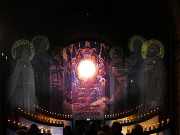 Art with candlelight in the crypt