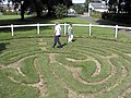 Walking the turf maze at Wing, Rutland