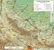 A Balkán-hegység nyugati részének térképe (bolgárul)