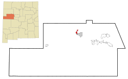 Location of Milan in Cibola County