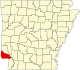 Map of Arkansas highlighting Little River County