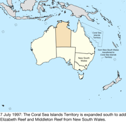 Map of Australia; for details, refer to adjacent text