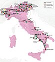 Parcours van de 96ste editie van de Giro d'Italia in 2013