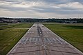 View from a plane landing on runway 32 at Holman Field