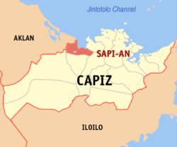 Mapa de Capiz con Sapian resaltado