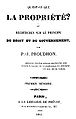 1841 French edition of "What is Property?"