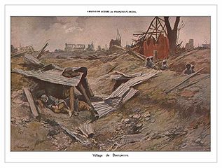 François Flameng : Au village de Dompierre, 17 mars 1917