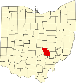 Map of Ohio highlighting Perry County