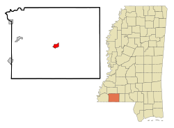 Location of Liberty, Mississippi