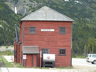 Fraser railway station Water tank, at White Pass & Yukon Railroad, British Columbia, 2011