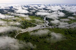 Luchtbeeld van het nationaal park Garamba