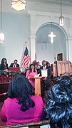 Terri Sewell and Benjamin Crump at the anniversary of the 60th Anniversary of the Montgomery Bus Boycott.jpg