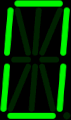 O in green fourteen-segment display