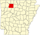 Map of Arkansas highlighting Newton County