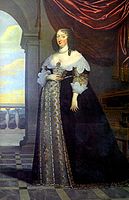 Anne of Austria, a month before the birth of Louis XIV in 1638. Anne stands next to her mother in the previous picture.