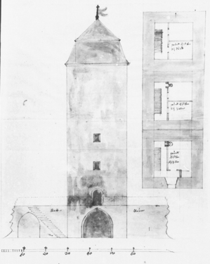 Tower to the east in 1767