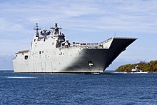 HMAS Canberra in RIMPAC exercise.