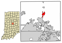 Location of Cicero in Hamilton County, Indiana.