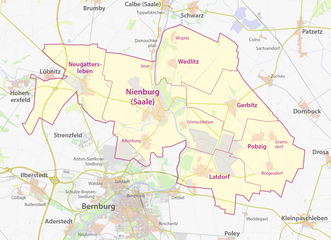 Ortschaften und Ortsteile der Gemeinde Nienburg (Saale)