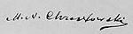 Signature of Alfons Mieczysław Chrostowski published in his 1894 play "Nihilists"