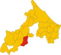 Montecopiolos läge i Pesaro e Urbino