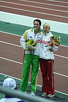 Anna Olichwierczuk (rechts), spätere Anna Jesień, erreichte mit 55,64 s nicht das Finale