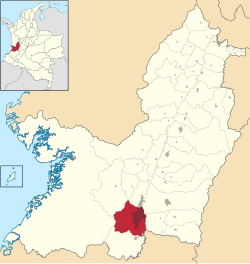 Location of the municipality and city of Cali in the Valle del Cauca Department