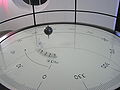 Foucault pendulum at the “Deutsches Museum” in Munich, Germany. The time can be read by counting the fallen sticks