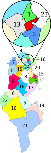 Административна поделба на Тунис