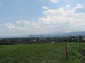 Looking southeast from the top of the main pyramid of Cuicuilco toward the boroughs of Tlalpan and Xochimilco