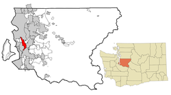 Location of Tukwila, Washington