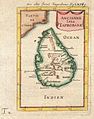 Carte de Taprobane (Ceylan ou Sri Lanka) par le cartographe Alain Manesson Mallet, dans Description de l'Univers (1683-1686).