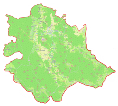 Mapa konturowa gminy Črnomelj, po prawej znajduje się punkt z opisem „Adlešiči”