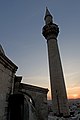 View from below minaret in setting sun