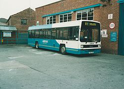 Arriva Leyland Lynx bus in Macclesfield, Cheshire.