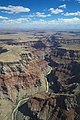 An aerial view over the north part of the Grand Canyon.