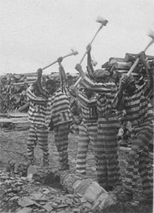 Fotografia de convictes afroamericans fent treballs forçats el 1934 a Carolina del Sud (Estats Units d'Amèrica).