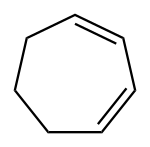 Structuurformule van 1,3-cycloheptadieen