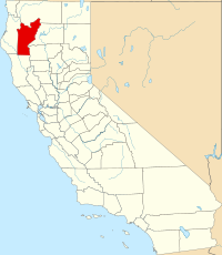 Округ Триніті на мапі штату Каліфорнія highlighting