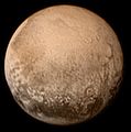 Pluto soos op 11 Julie 2015 gesien deur New Horizons.