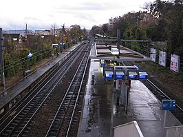 Zicht over de perrons, blik naar Versailles.