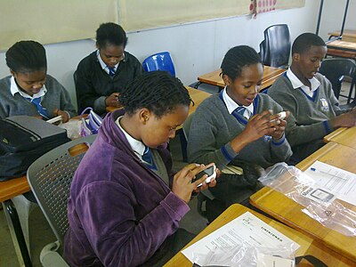 Wikireaders in Sinenjongo High School,Milnerton, Cape Town, South Africa