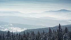 Panorama Gór Złotych z Borówkowej