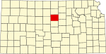 State map highlighting Lincoln County