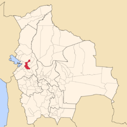 Location of Pedro Domingo Murillo Province within Bolivia