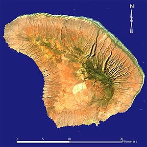 Imaxe satelital da illa Lanai